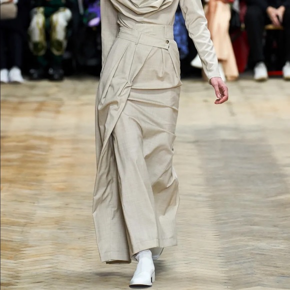 A.W.A.K.E. Mode Dresses & Skirts - A.W.A.K.E. Mode Wool Wrap-Effect Pirt Pants-Skirt Long Maxi Skirt Size 38 US 4